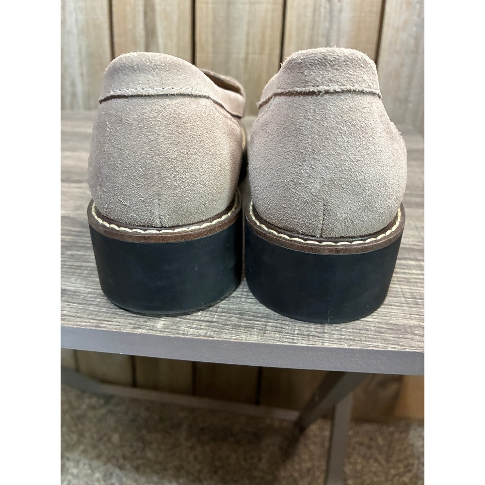 House of Harlow 1960 Gunner Light Taupe Suede Lug Sole Penny Loafers 10M - Picture 3 of 6